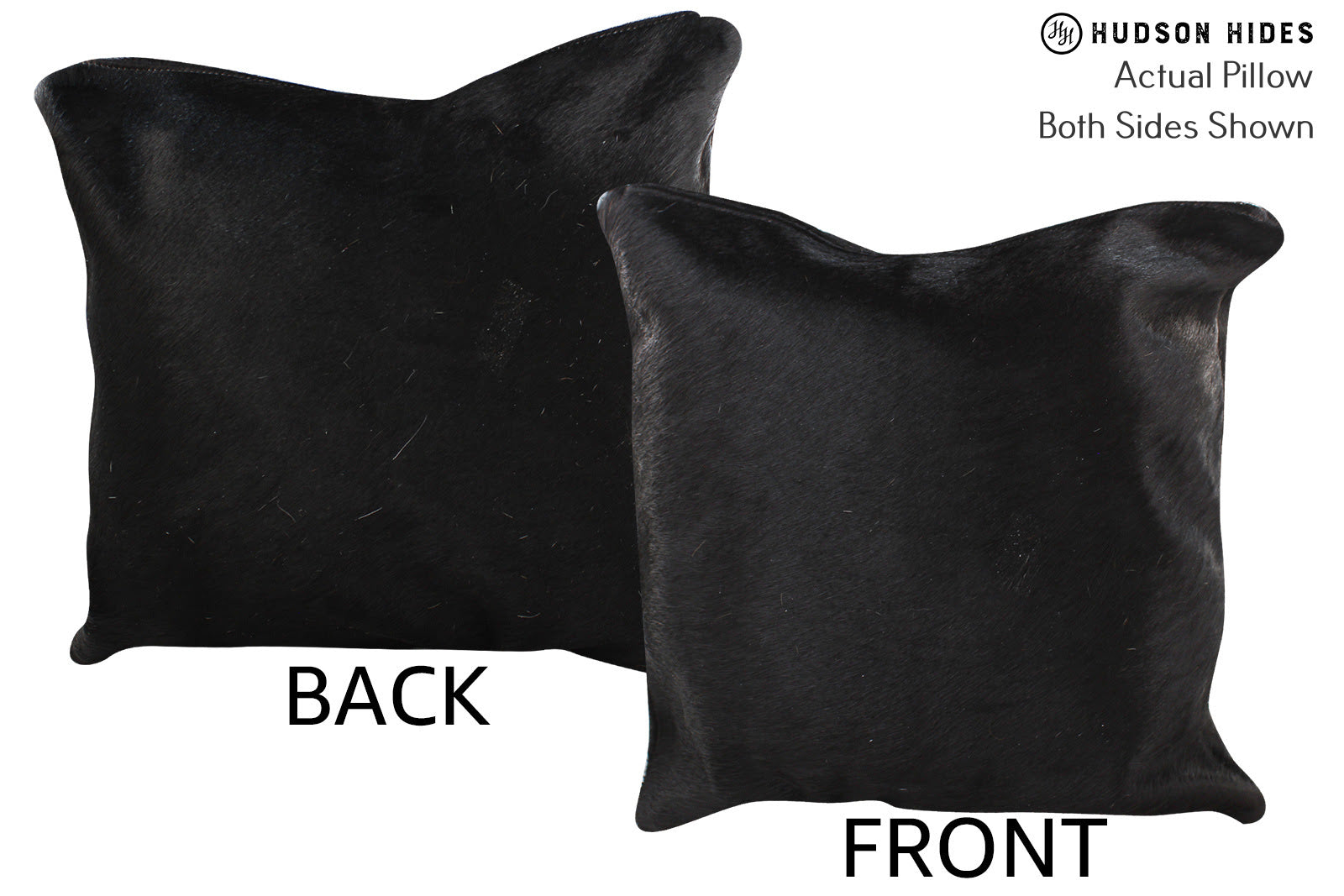 Solid Black Cowhide Pillow #74496