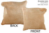 Beige 16"x16" Brazilian Cowhide Pillow #74498 by Hudson Hides
