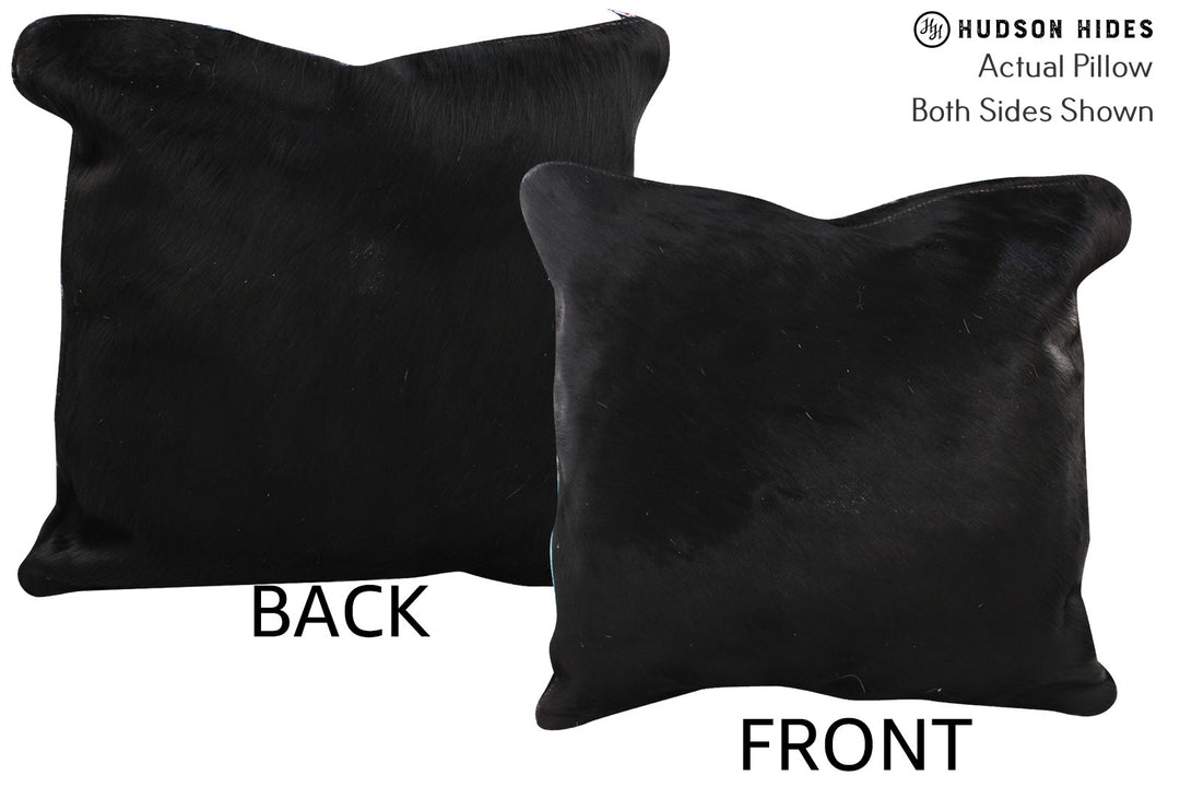Solid Black Pillow 16"x16"#74501 by Hudson Hides