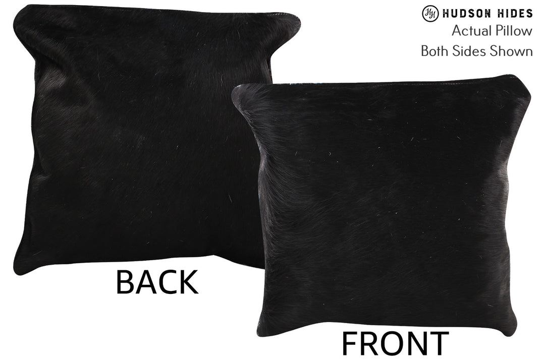 Solid Black Pillow 16"x16"#74505 by Hudson Hides