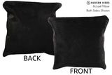 Solid Black 16"x16" Brazilian Cowhide Pillow #74505 by Hudson Hides