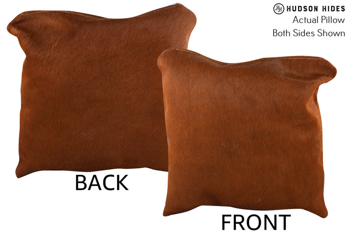 Solid Brown 16"x16" Brazilian Cowhide Pillow #74509 by Hudson Hides