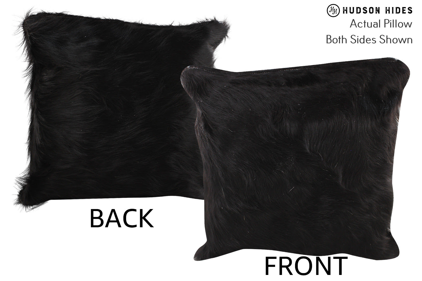 Solid Black Cowhide Pillow #74511