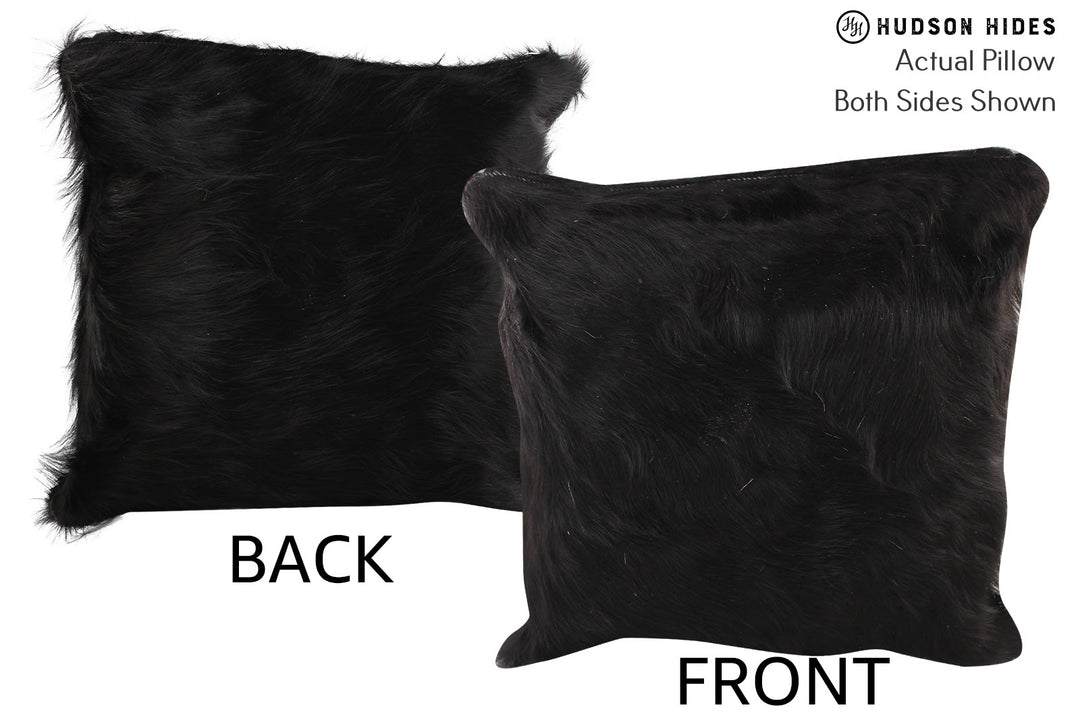 Solid Black Pillow 16"x16"#74511 by Hudson Hides