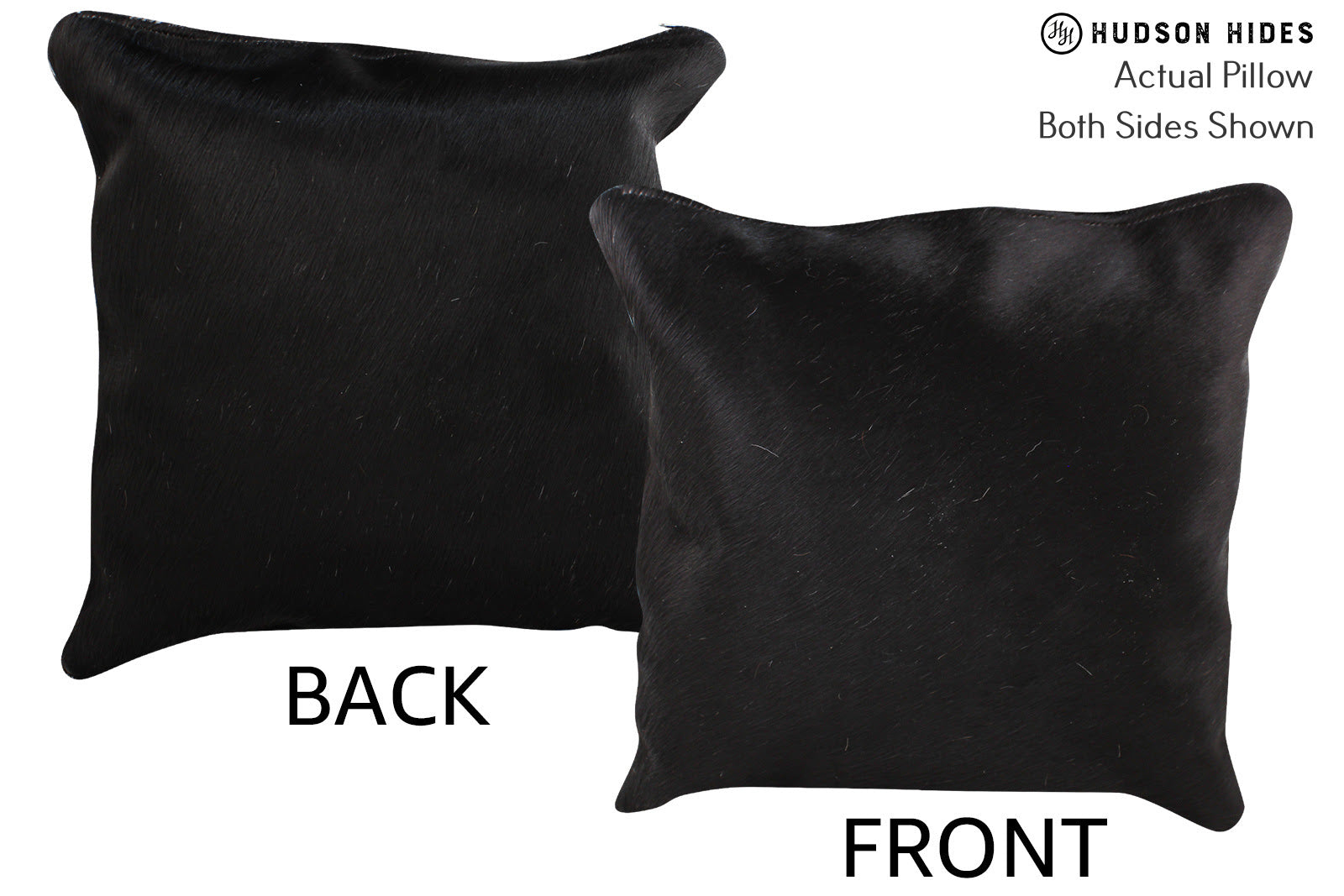 Solid Black Cowhide Pillow #74513