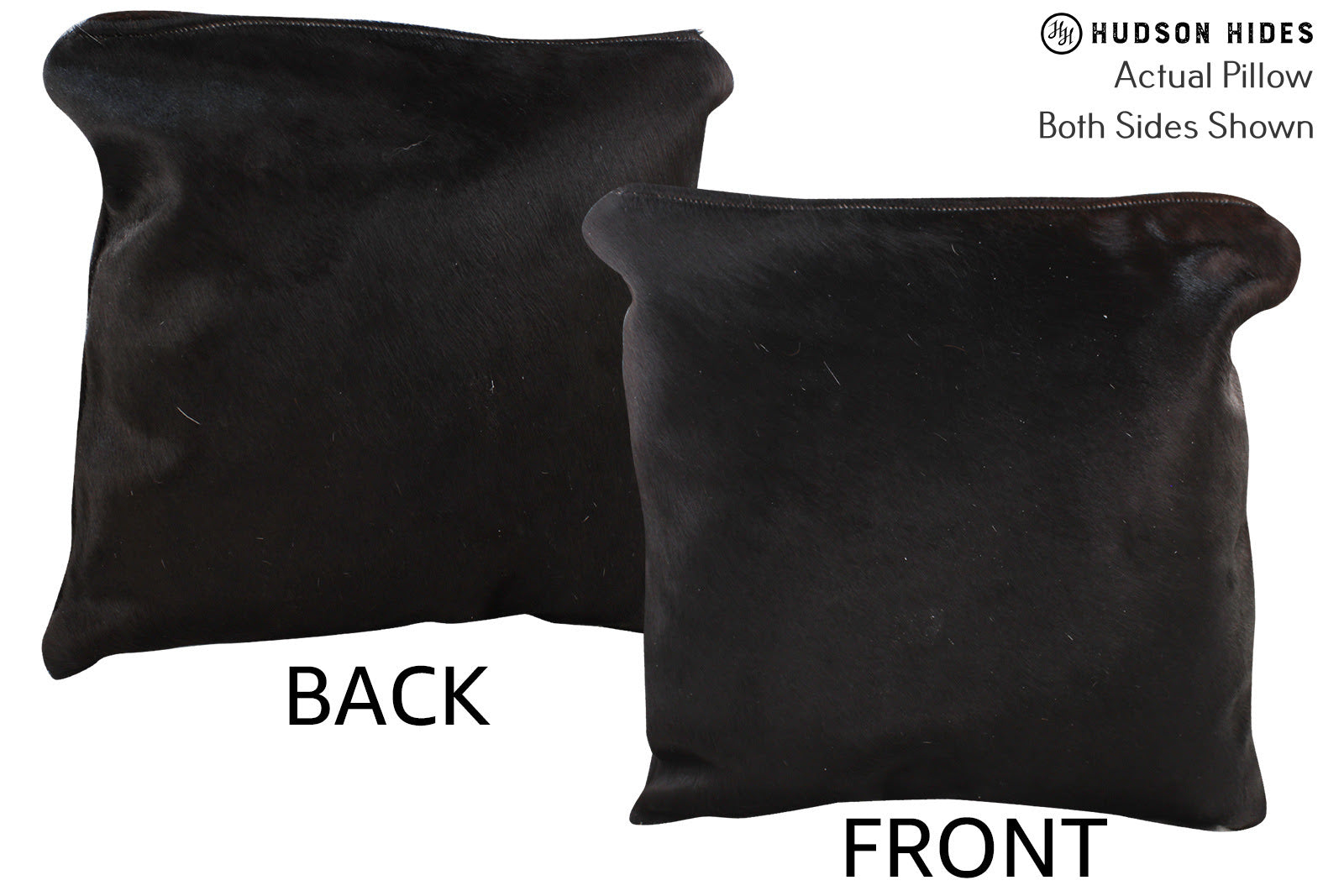 Solid Black Cowhide Pillow #74517