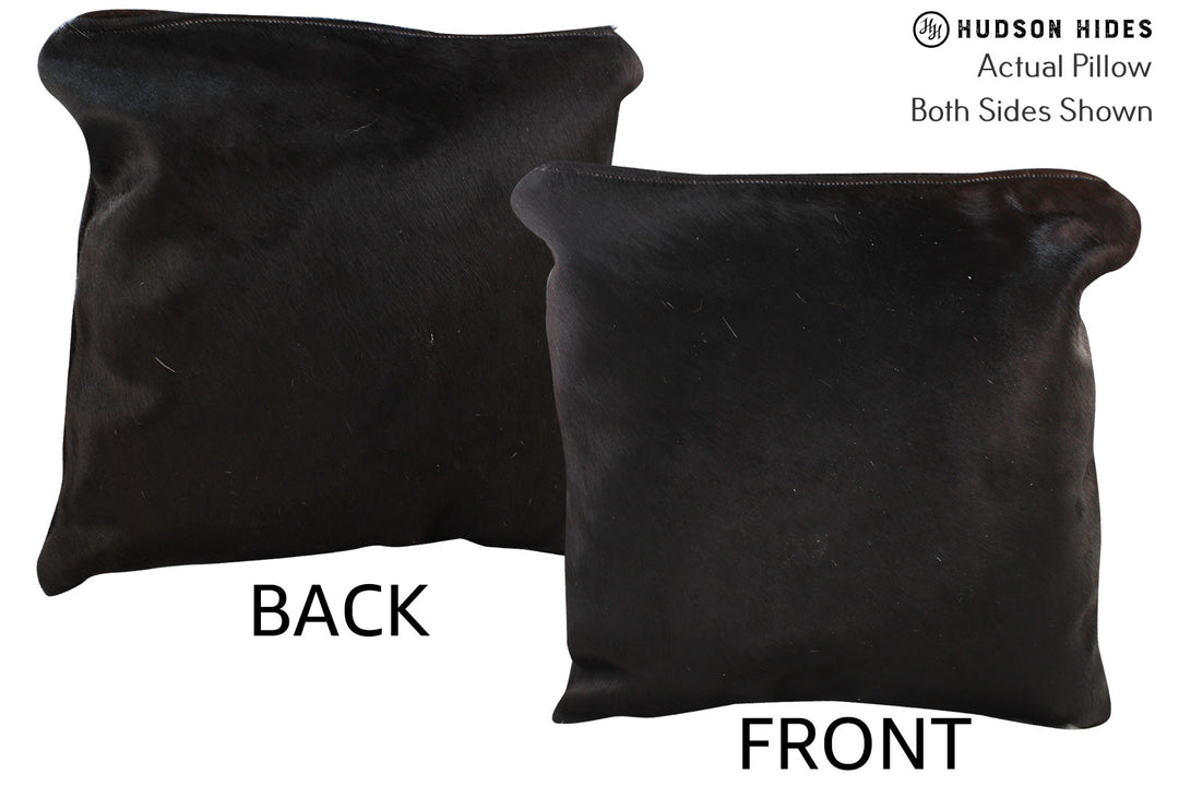 Solid Black Pillow 16"x16"#74517 by Hudson Hides