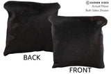Solid Black 16"x16" Brazilian Cowhide Pillow #74517 by Hudson Hides