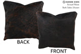 Solid Black 16"x16" Brazilian Cowhide Pillow #74518 by Hudson Hides