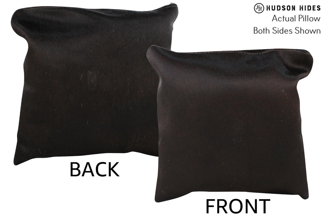 Solid Black Pillow 16"x16"#74524 by Hudson Hides