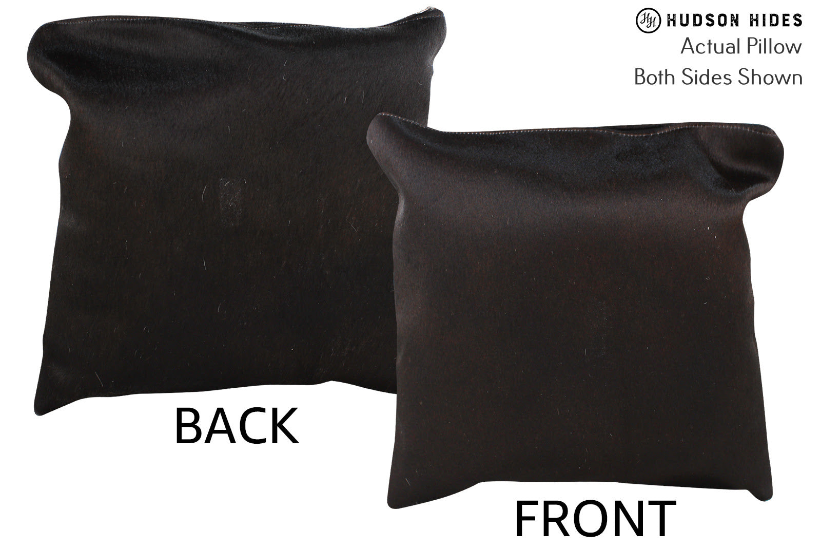 Solid Black Cowhide Pillow #74524