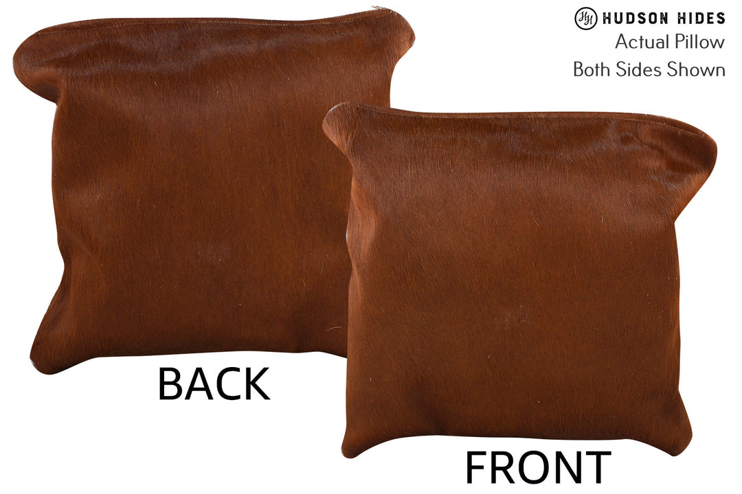 Solid Brown Pillow 16"x16"#74527 by Hudson Hides