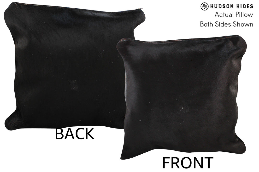 Solid Black Pillow 16"x16"#74528 by Hudson Hides