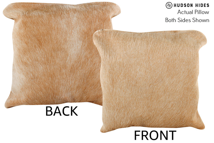 Beige 16"x16" Brazilian Cowhide Pillow #74531 by Hudson Hides