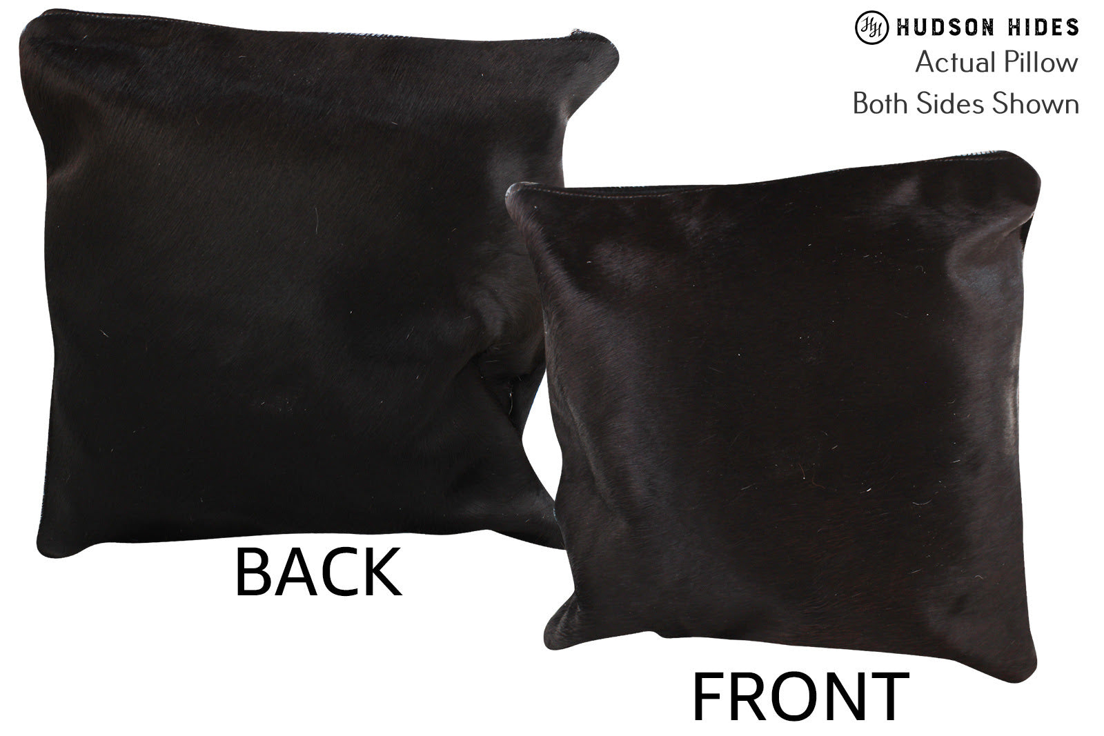 Solid Black Cowhide Pillow #74533