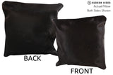 Solid Black 16"x16" Brazilian Cowhide Pillow #74533 by Hudson Hides