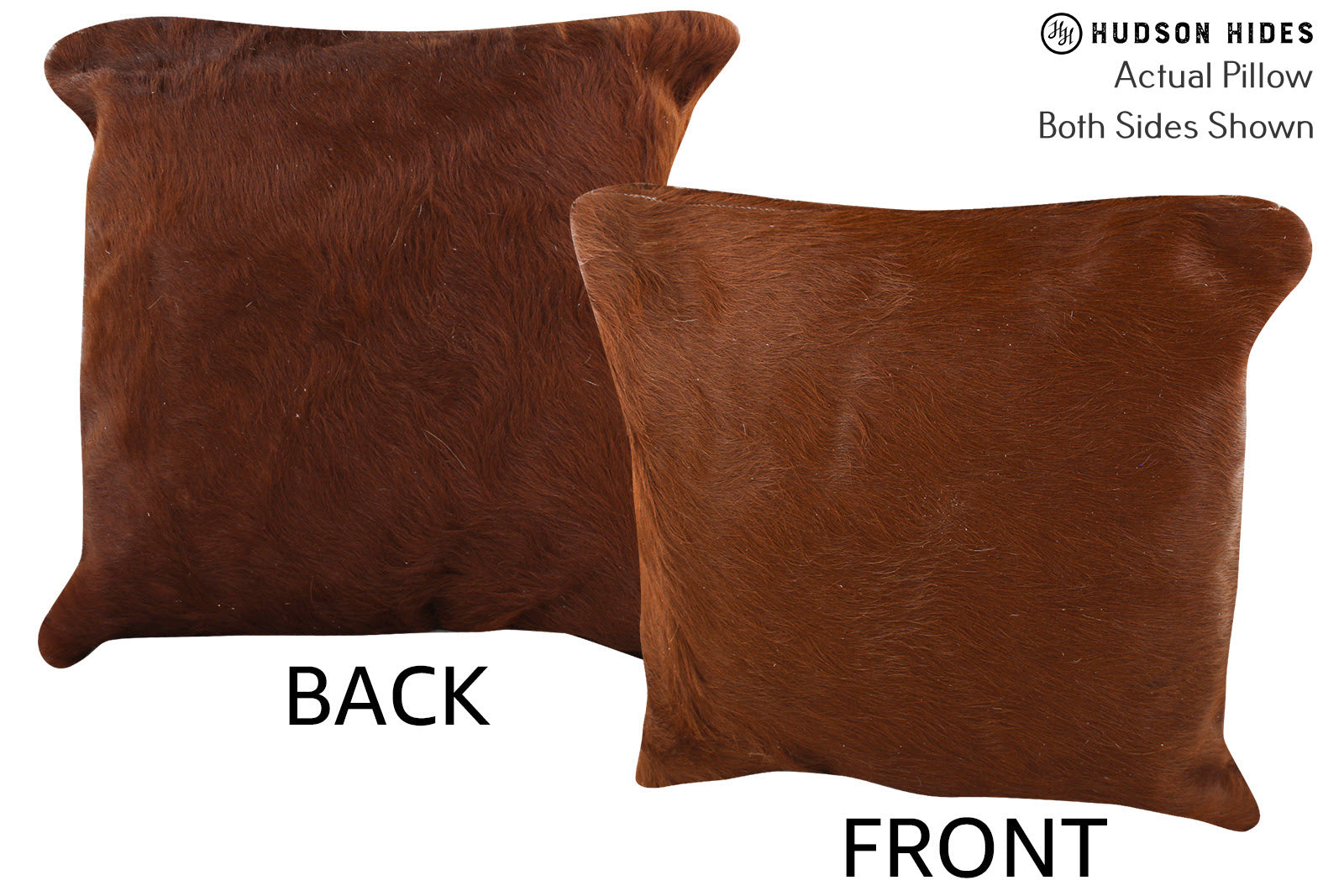 Solid Brown Cowhide Pillow #74537