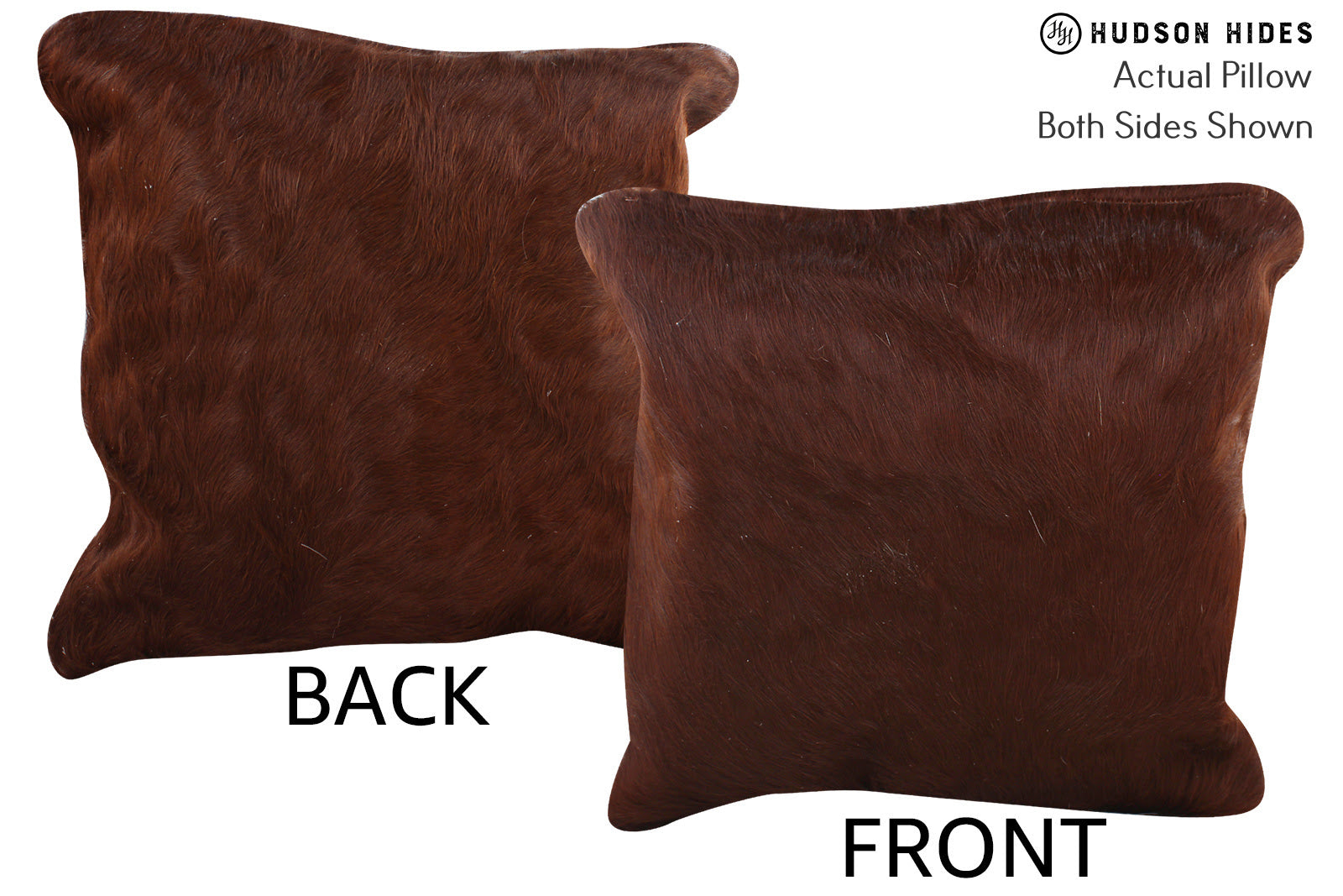 Solid Brown Cowhide Pillow #74541