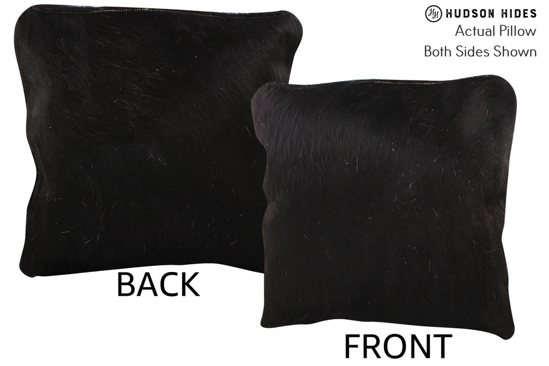 Solid Black Pillow 16"x16"#74545 by Hudson Hides