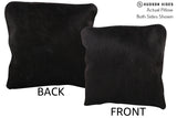 Solid Black 16"x16" Brazilian Cowhide Pillow #74545 by Hudson Hides