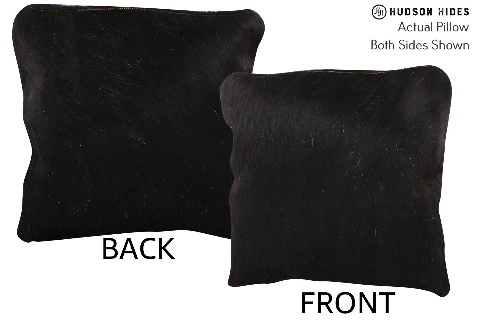 Solid Black Cowhide Pillow #74545