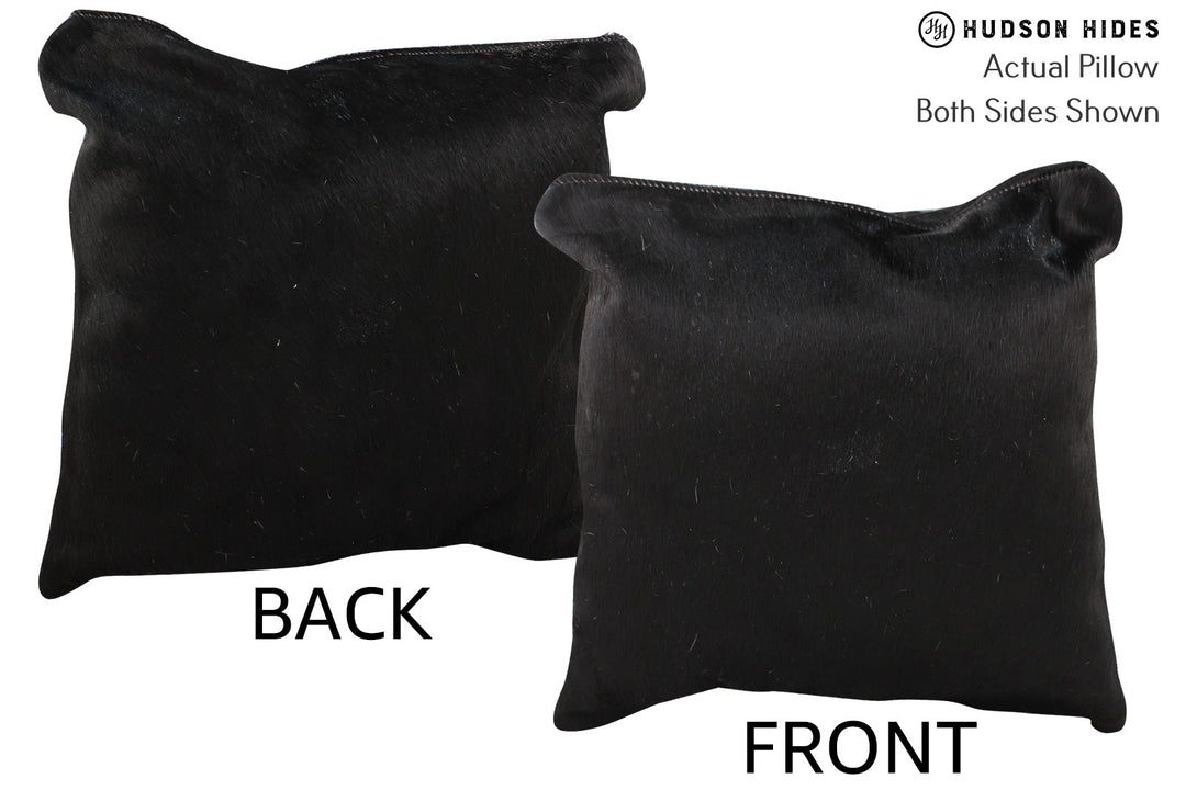 Solid Black Pillow 16"x16"#74550 by Hudson Hides