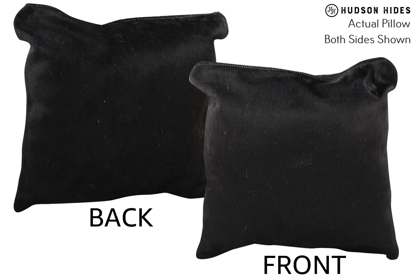 Solid Black Cowhide Pillow #74550