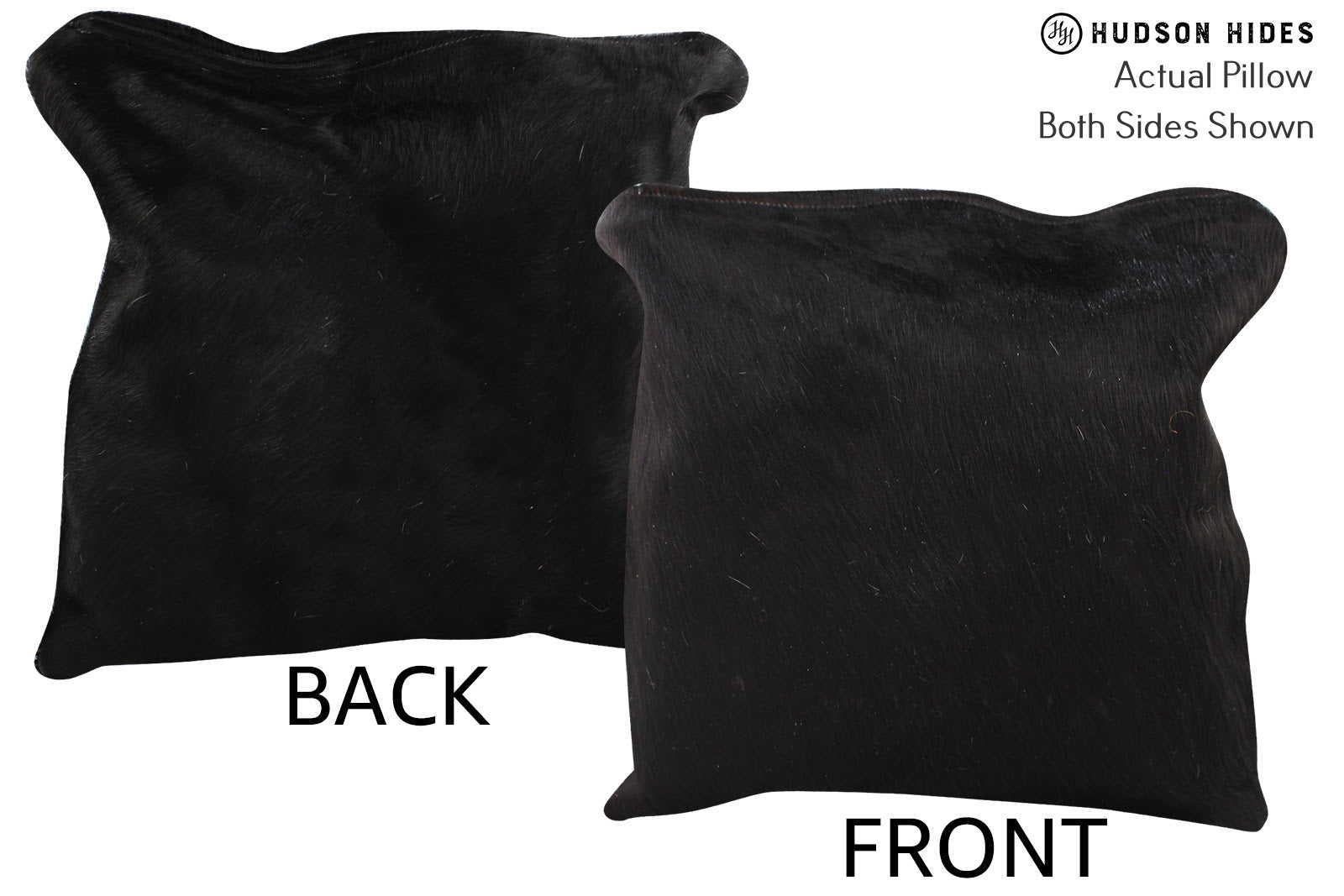 Solid Black Cowhide Pillow #74559