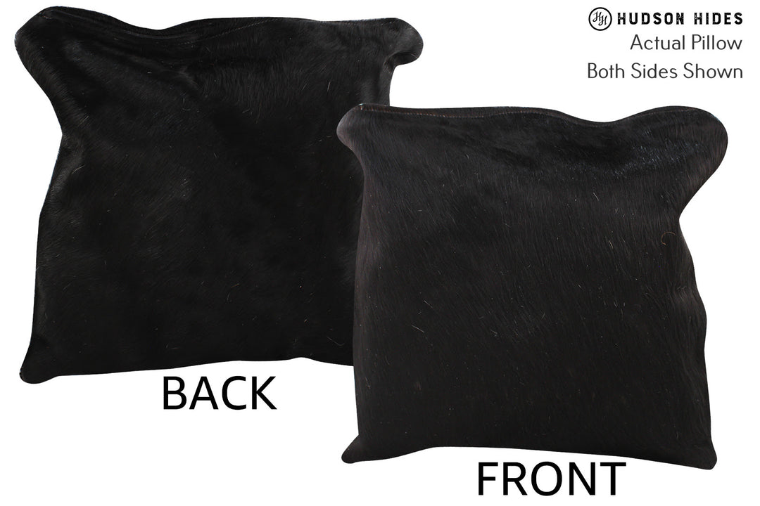 Solid Black Pillow 16"x16"#74559 by Hudson Hides