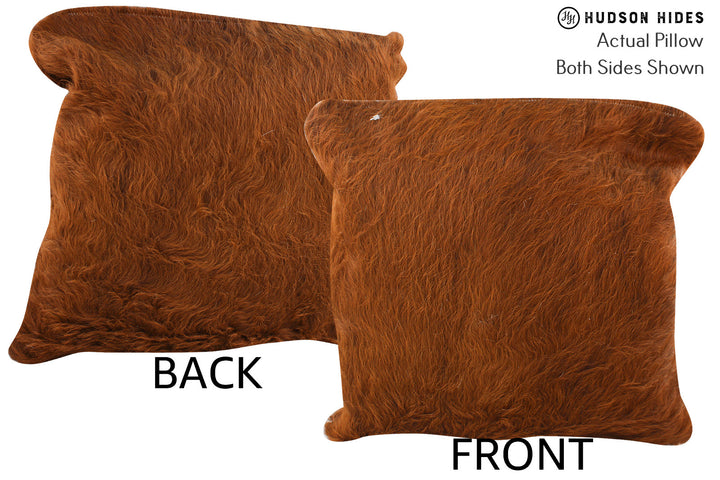 Solid Brown 16"x16" Brazilian Cowhide Pillow #74561 by Hudson Hides