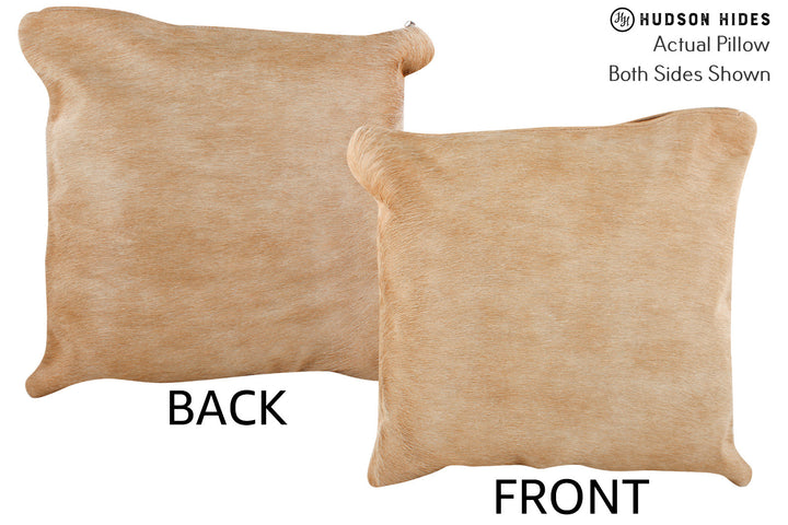Beige 16"x16" Brazilian Cowhide Pillow #74570 by Hudson Hides