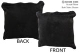 Solid Black 16"x16" Brazilian Cowhide Pillow #74573 by Hudson Hides