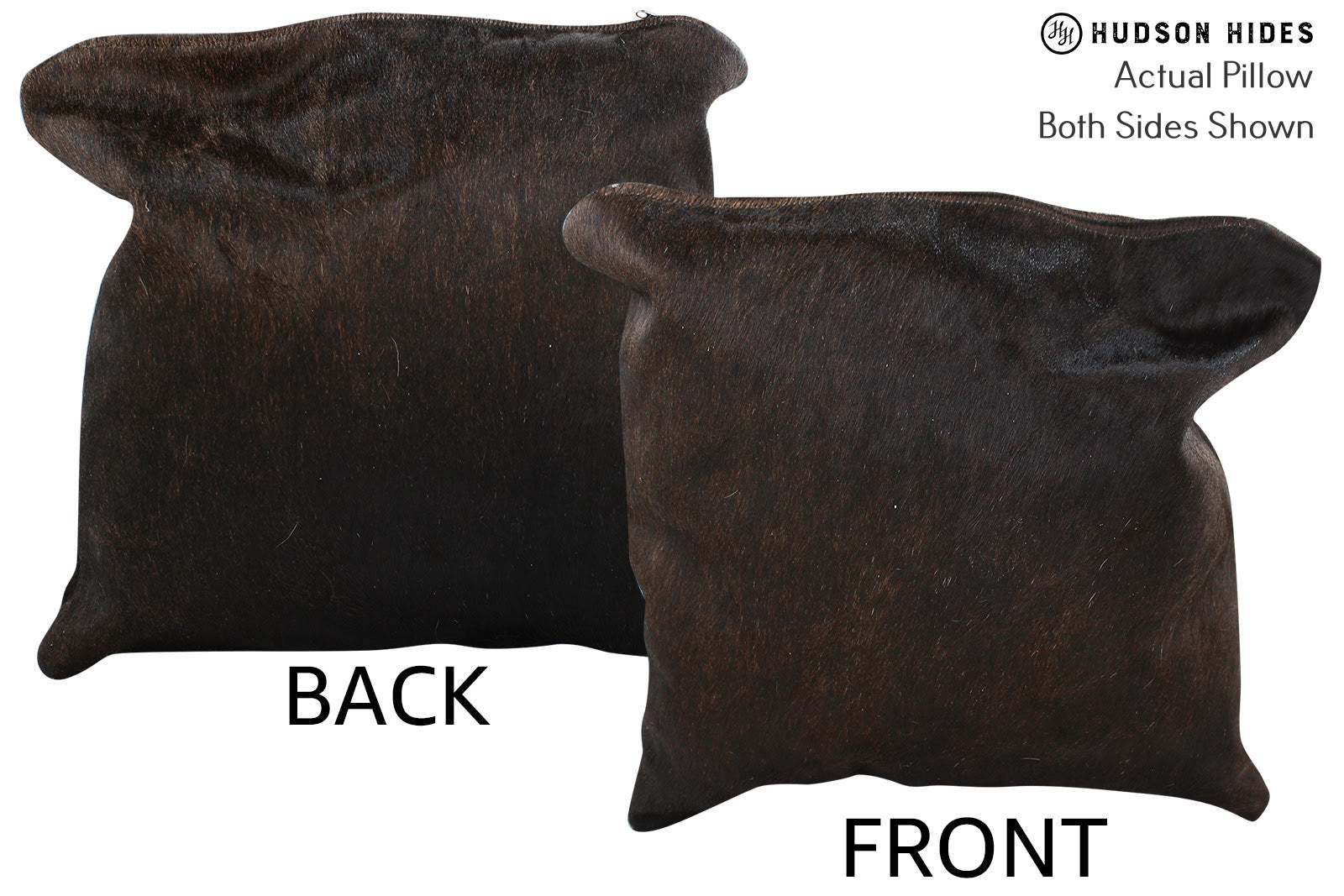 Solid Black Cowhide Pillow #74575
