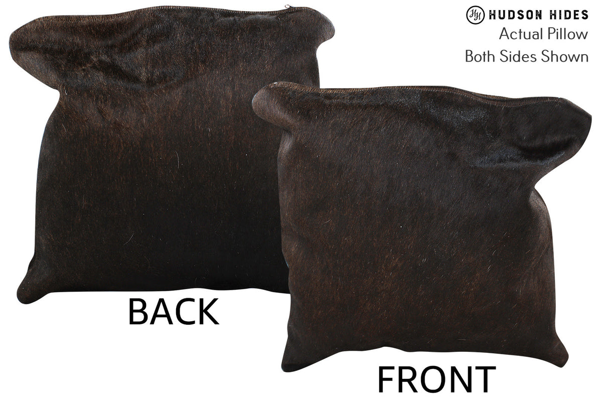 Solid Black Cowhide Pillow #74575