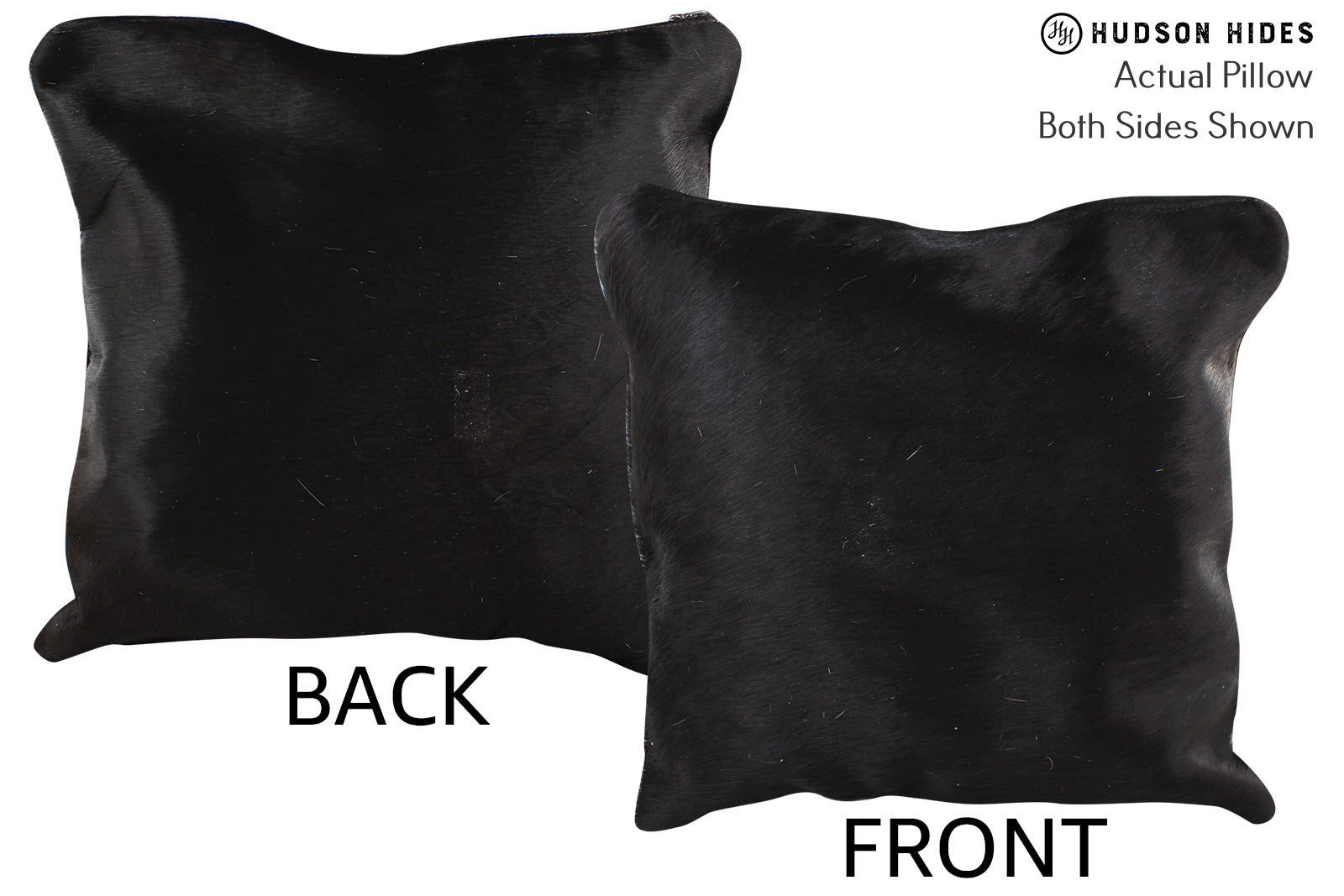 Solid Black Cowhide Pillow #74581