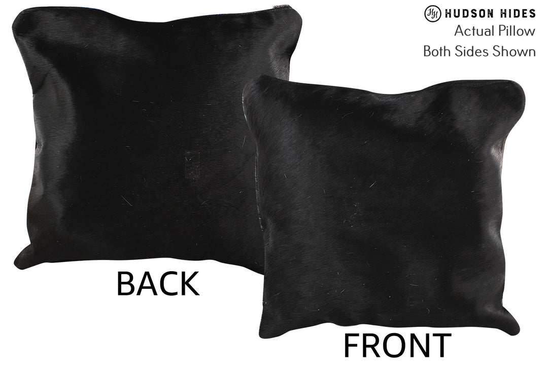 Solid Black Pillow 16"x16"#74581 by Hudson Hides