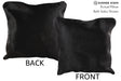 Solid Black 16"x16" Brazilian Cowhide Pillow #74581 by Hudson Hides