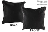 Solid Black 16"x16" Brazilian Cowhide Pillow #74613 by Hudson Hides
