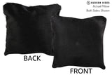 Solid Black 16"x16" Brazilian Cowhide Pillow #74616 by Hudson Hides