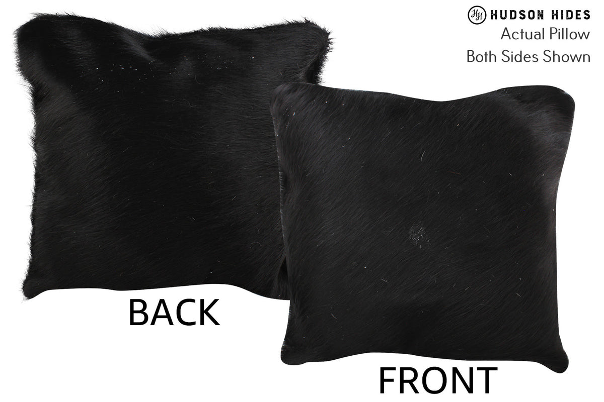 Solid Black Cowhide Pillow #74616