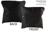 Solid Black 16"x16" Brazilian Cowhide Pillow #74638 by Hudson Hides