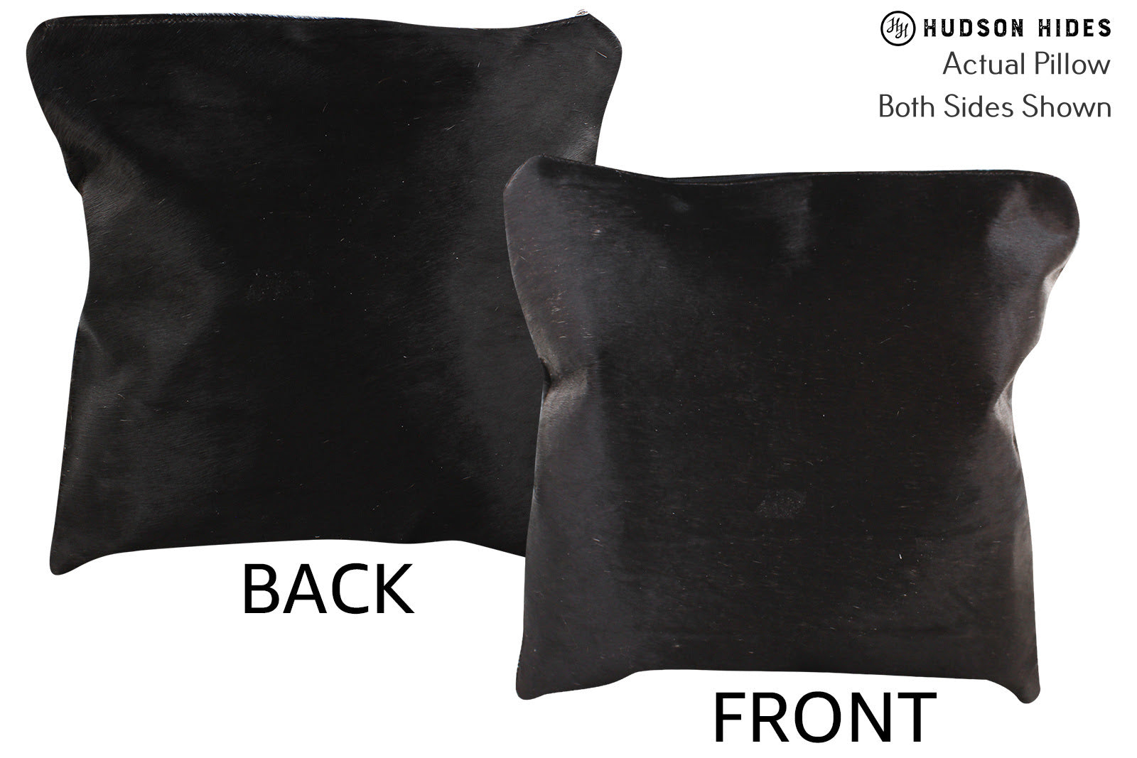 Solid Black Cowhide Pillow #74638