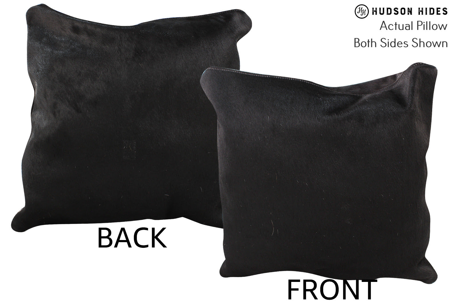 Solid Black Cowhide Pillow #74657