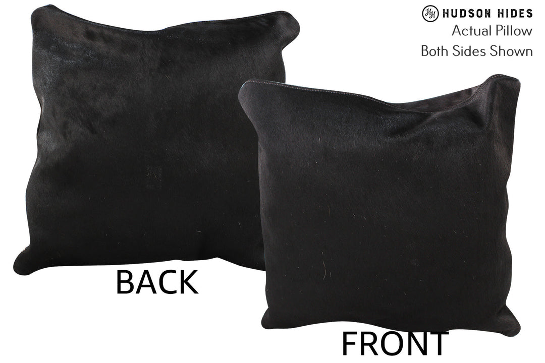 Solid Black Pillow 16"x16"#74657 by Hudson Hides