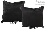 Solid Black 16"x16" Brazilian Cowhide Pillow #74657 by Hudson Hides
