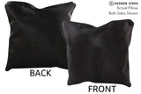 Solid Black 16"x16" Brazilian Cowhide Pillow #74665 by Hudson Hides