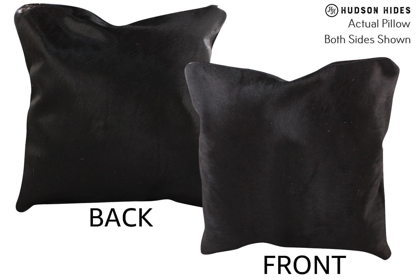 Solid Black Cowhide Pillow #74665