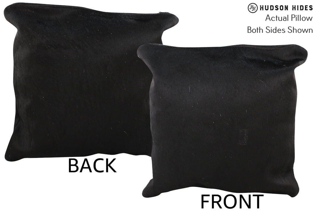 Solid Black Pillow 16"x16"#74677 by Hudson Hides