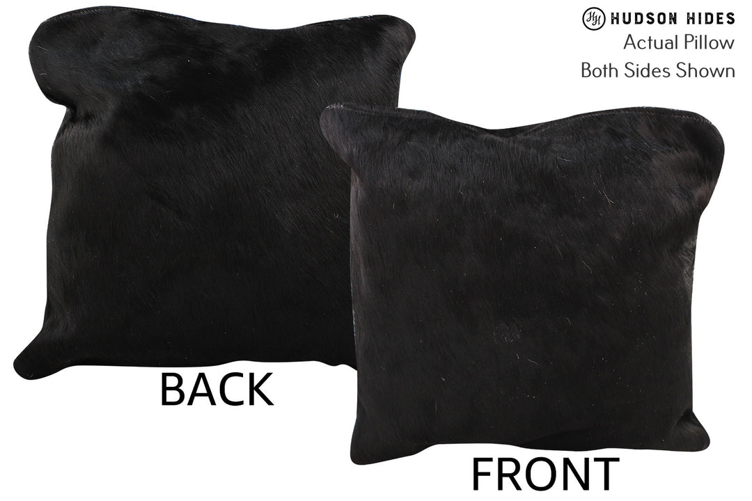 Solid Black Pillow 16"x16"#74679 by Hudson Hides