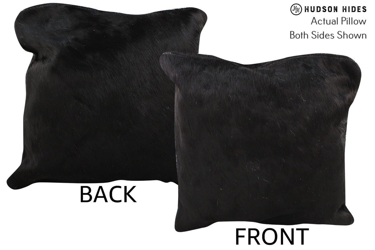 Solid Black Cowhide Pillow #74679